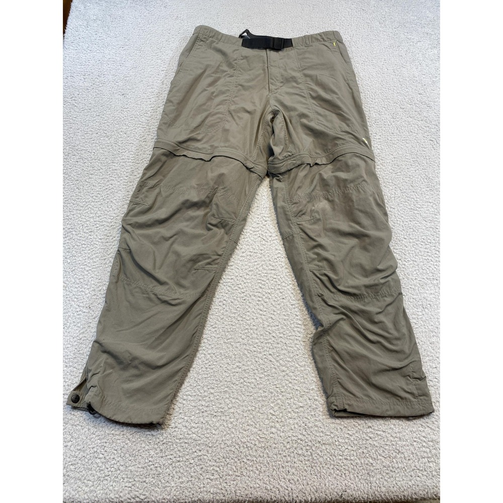 Mountain Hardwear Pants Mens XL Green Rain Nylon Hiking Ankle Zip Outdoor